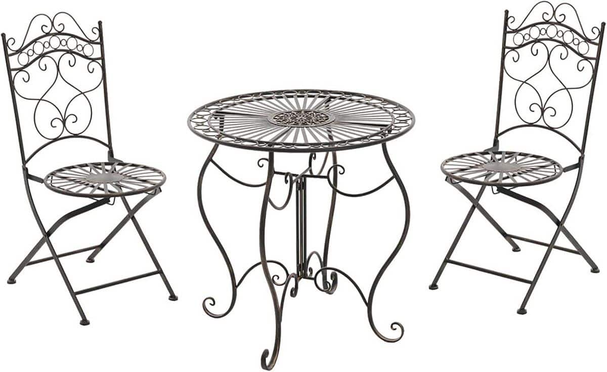 klassieke bistroset met antieke patina voor tuin en terras
