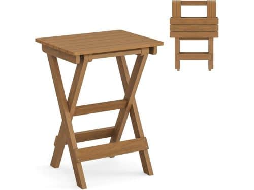 Kleine opvouwbare bijzettafel, HDPS buitentafel voor terras, veranda
