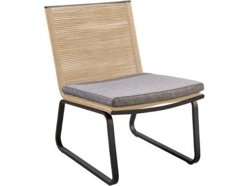 Kome lounge stoel aluminium black rope natural soil Yoi