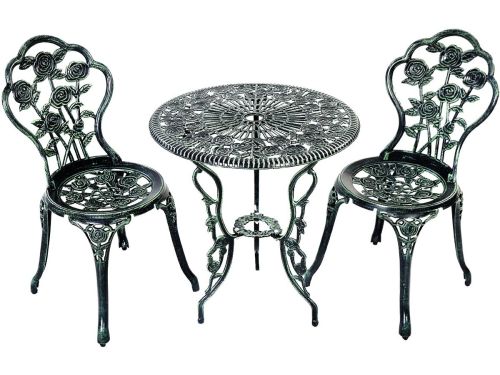 KOMFOTTEU 3-delige tuinmeubelset, tuintafel met 2 tuinstoelen, weerbestendige bistroset van