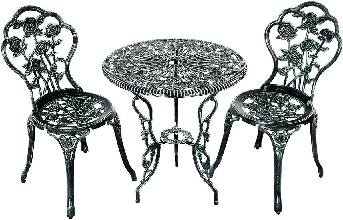 komfotteu 3 delige tuinmeubelset, tuintafel met 2 tuinstoelen, weerbestendige bistroset van