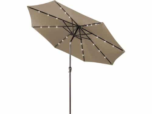 KOMFOTTEU Parasol 300cm - met led en zwengel - knikbaar