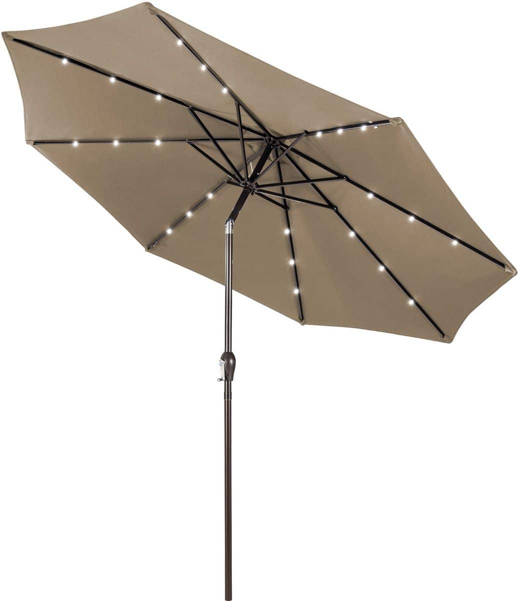 komfotteu parasol 300cm met led en zwengel knikbaar