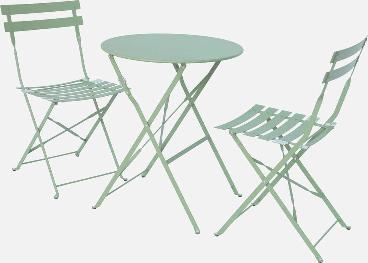 kynast bistroset 3 delige set voor balkon en terras groen inklapbare