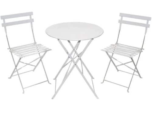 Kynast Bistroset 3-delige set voor balkon en terras WIT inklapbare