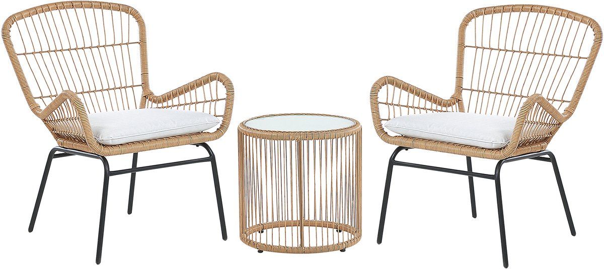 labico bistroset voor 2 natuurlijk pe rotan