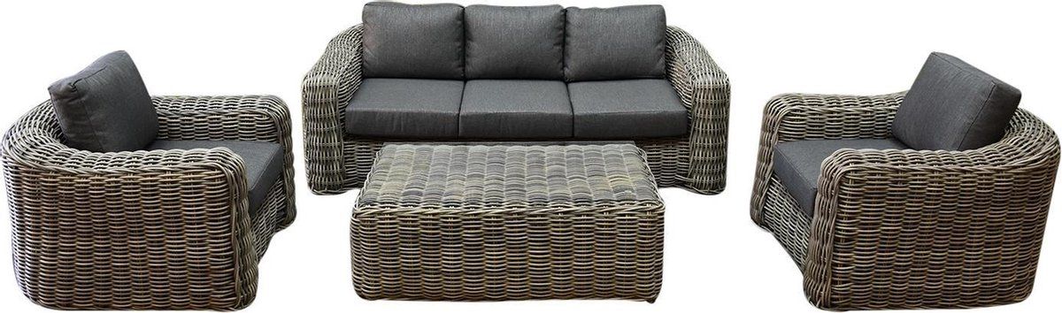 las palmas stoel bank loungeset 4 delig grijs