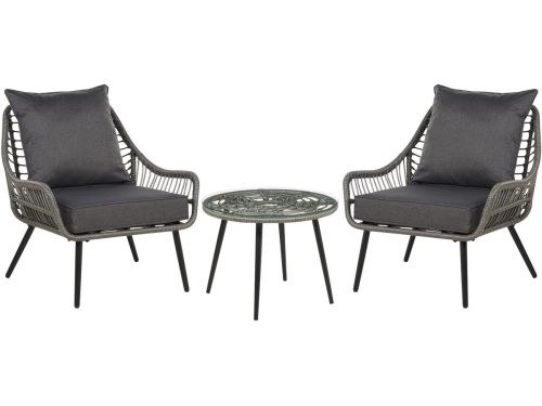 LAURETO - Bistroset voor 2 - Grijs - PE rotan