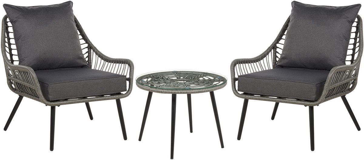 laureto bistroset voor 2 grijs pe rotan