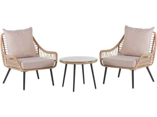 LAURETO - Bistroset voor 2 - Natuurlijk - PE rotan