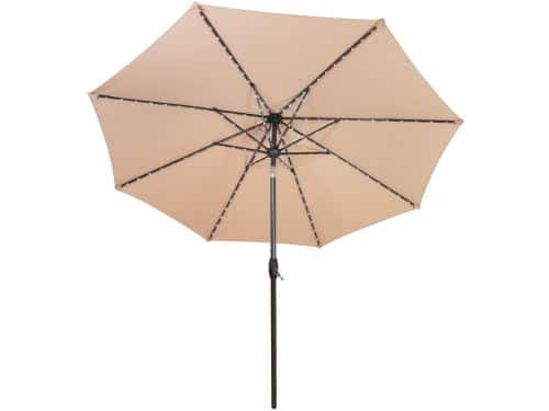 LED kantelbare stokparasol - 2.7 m - beige - verlichting