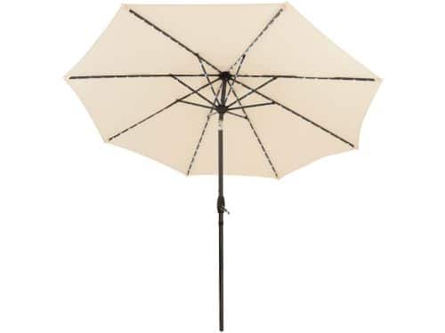 LED kantelbare stokparasol - 2.7 m - crème - verlichting