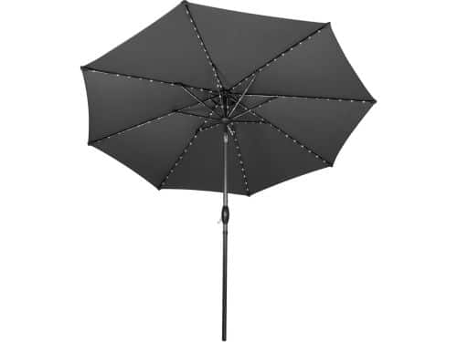 LED kantelbare stokparasol - 2.7 m - grijs - verlichting