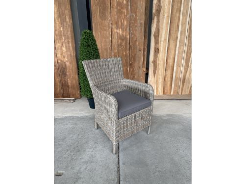 Lena dining hoge rug tuinstoel | wicker | Mix beige