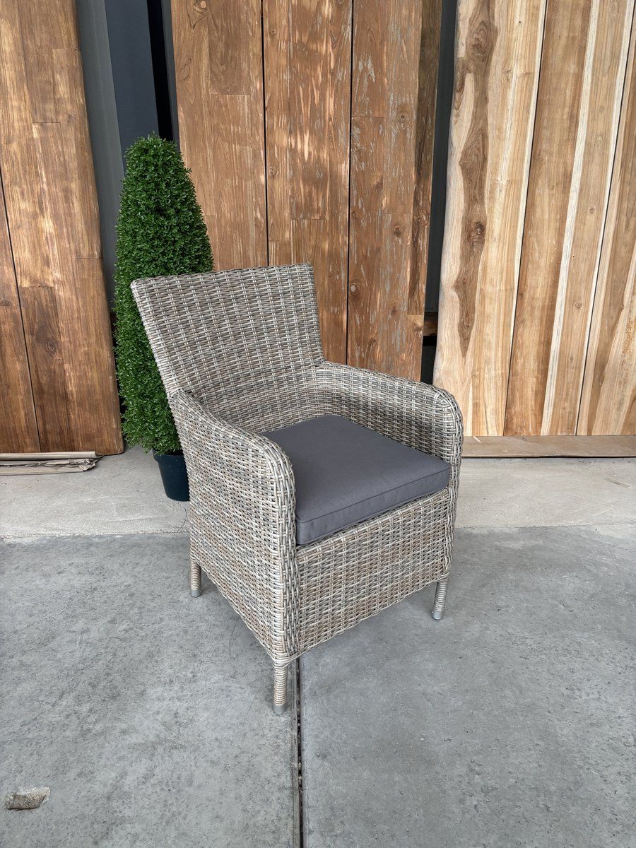 lena dining hoge rug tuinstoel | wicker | mix beige