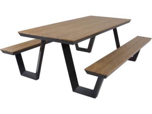 Les - Arezzo picknickset rechthoek polywood teaklook
