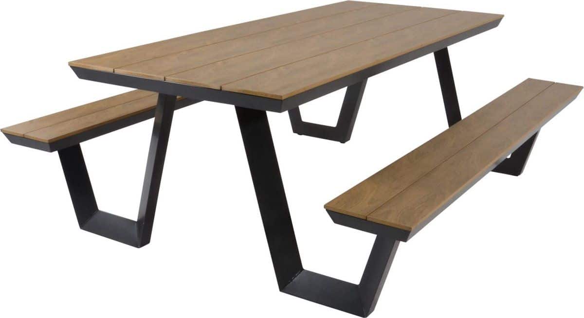 les arezzo picknickset rechthoek polywood teaklook