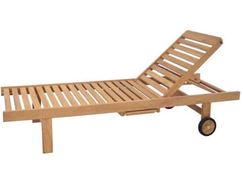 Lesli Living - Ligbed teak - Zwart - 200x65x37cm