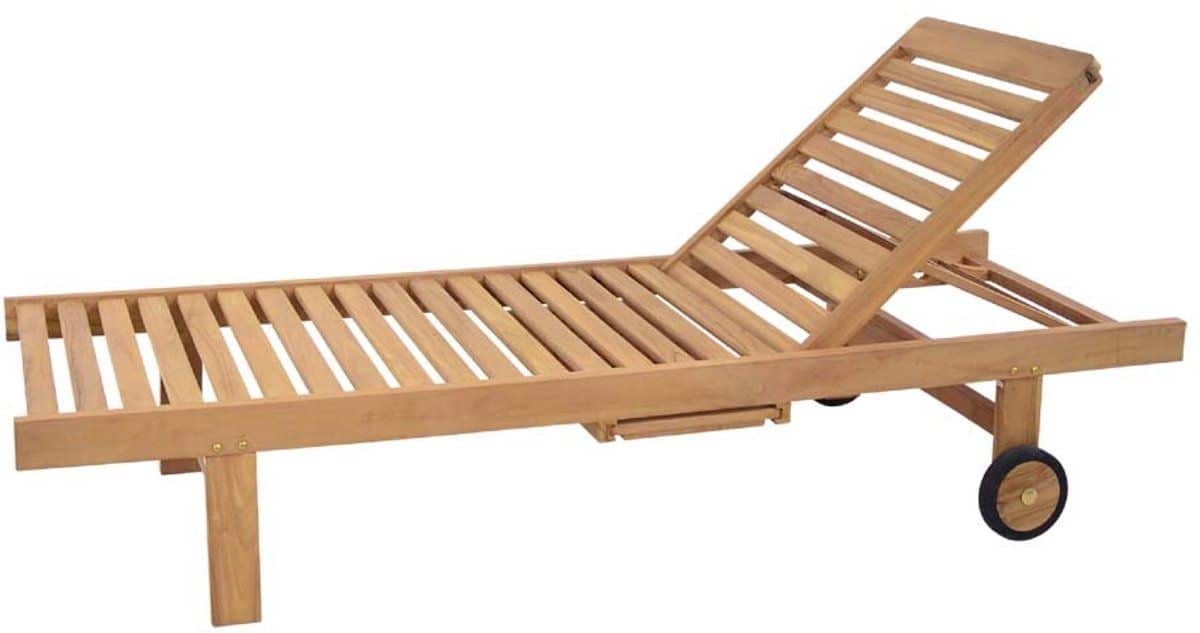 lesli living ligbed teak zwart 200x65x37cm