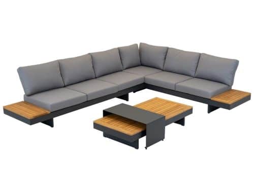 Lesli Living - Loungebank Barbados - Grijs - 245x71x70cm