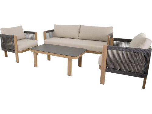 Lesli Living - Loungebank Sora - Zwart - 177x74x66cm