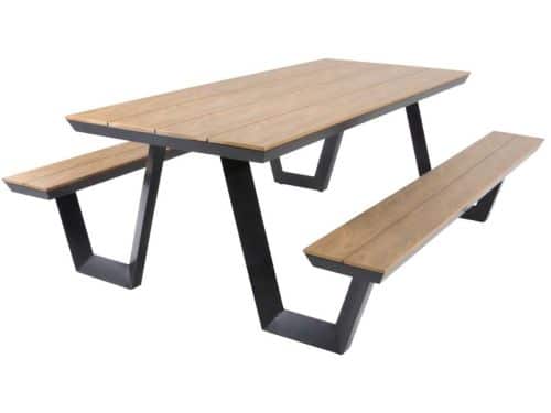 Lesli Living - Picknickset Arezzo - Antraciet - 200x89x75cm