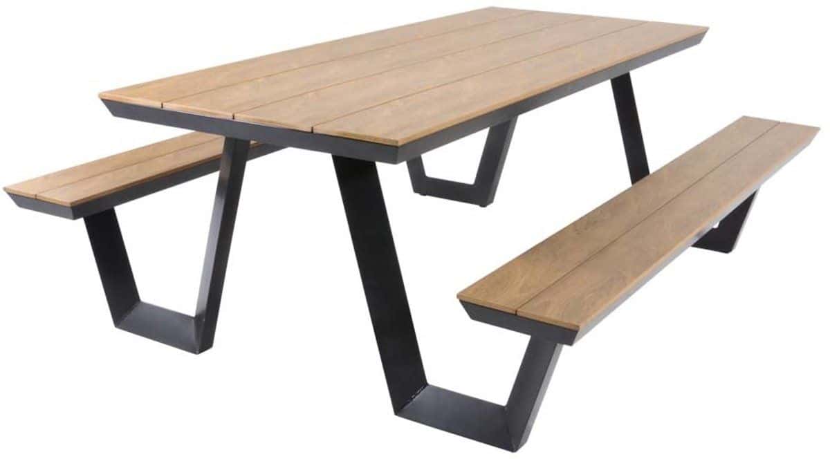 lesli living picknickset arezzo antraciet 200x89x75cm
