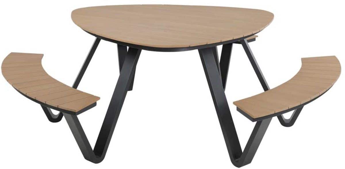lesli living picknickset arezzo antraciet 224,5x212x74cm