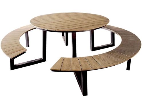 Lesli Living - Picknickset Arezzo - Antraciet - 239x139,5x74cm