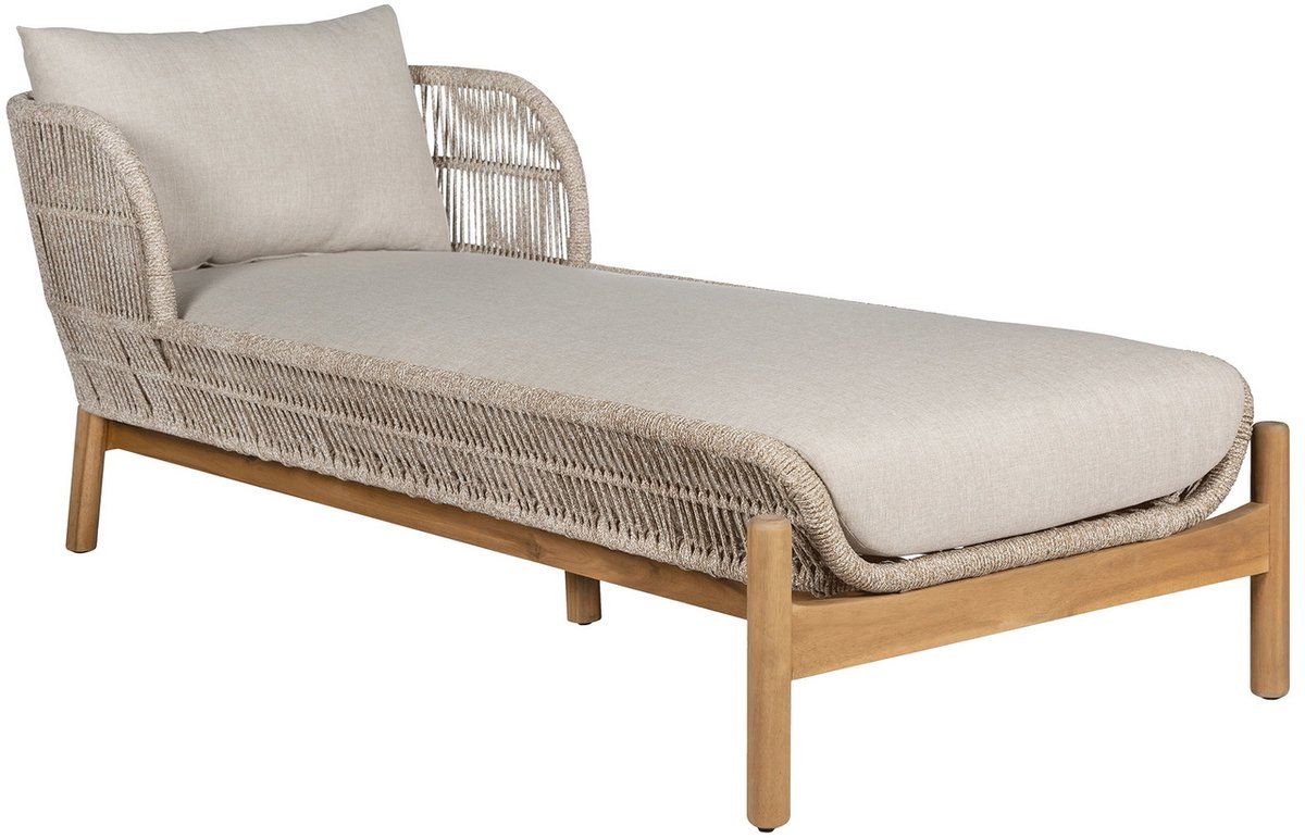 ligbed bruin/beige acaciahout & touw 190x87x72,6 cm