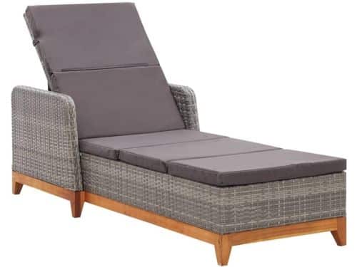 Ligbed Poly Rattan - Loungebed Tuinstoel - Zonnebaden Buiten