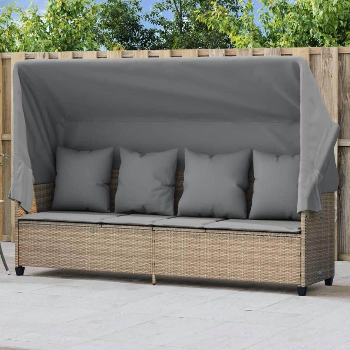 ligstoel met luifel tuinstoel lounger buiten ontspannen