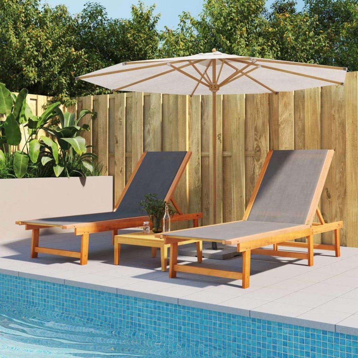 ligstoelen tuin zonnebedden chaise longues ontspannen buiten