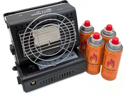 LINE® Gaskachel - Incl. 4 Gasbussen - Heater - Kacheltje