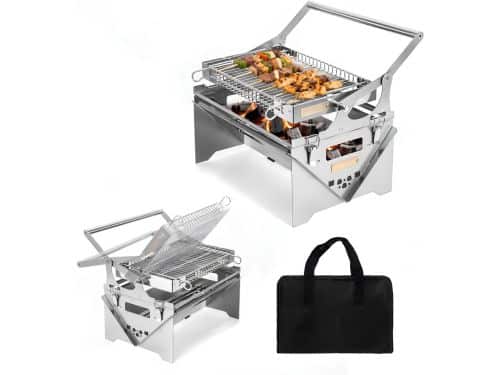 Lìon® BBQ Houtskool - Draagbare Camping Houtskoolbarbecue - 360° Draaibare
