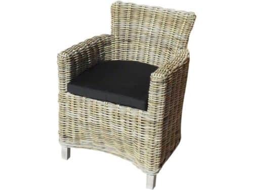 Liverno dining tuinstoel naturel rotan - olefin black