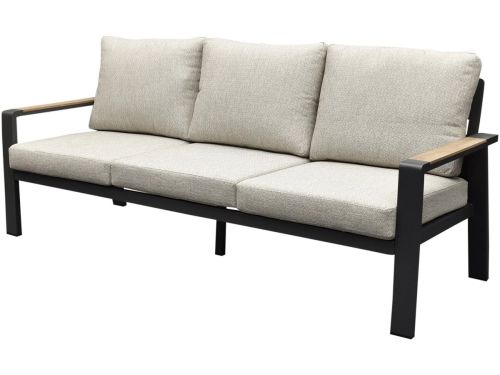 Lola 3-zitsbank aluminium antraciet soft grey kussens