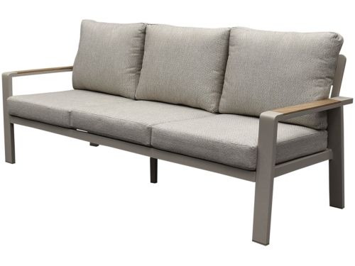 Lola 3-zitsbank aluminium latte zand soft grey kussens