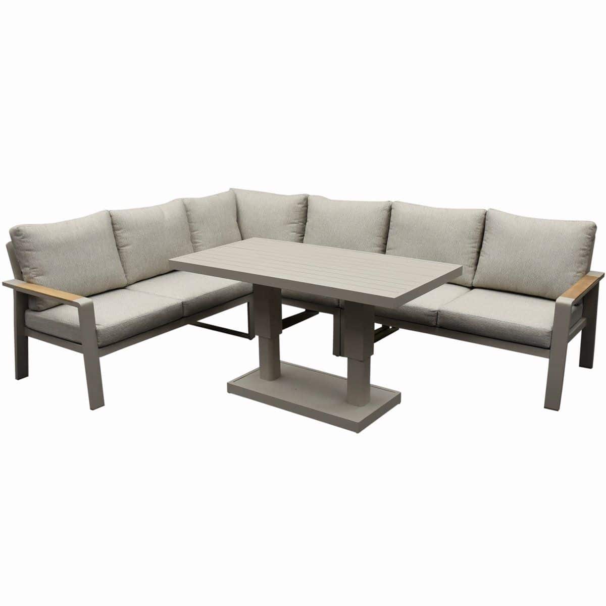 lola dining hoek loungeset 5 delig verstelbare tafel latte zand