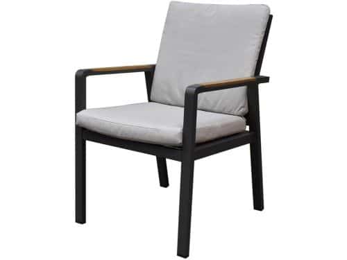 Lola dining tuinstoel aluminium antraciet - soft grey