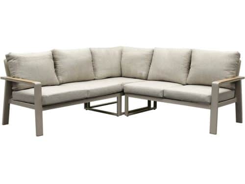 Lola hoek loungeset 3-delig aluminium latte zand