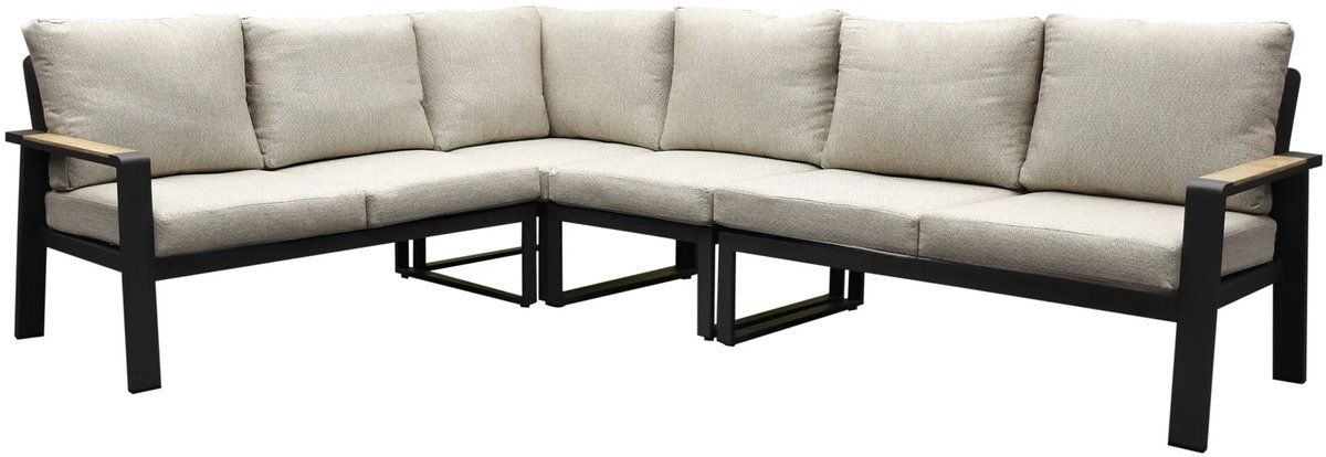 lola hoek loungeset 4 delig aluminium antraciet