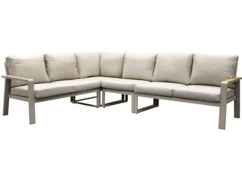 Lola hoek loungeset 4-delig aluminium latte zand
