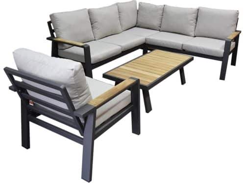 Lola hoek loungeset 5-delig aluminium antraciet