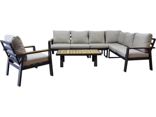 Lola hoek loungeset 6-delig aluminium antraciet