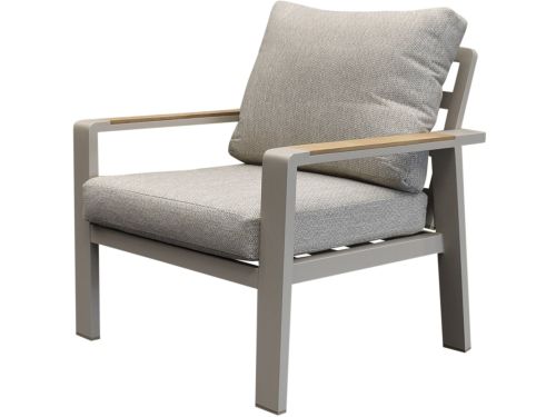 Lola lounge tuinstoel aluminium latte soft grey kussens