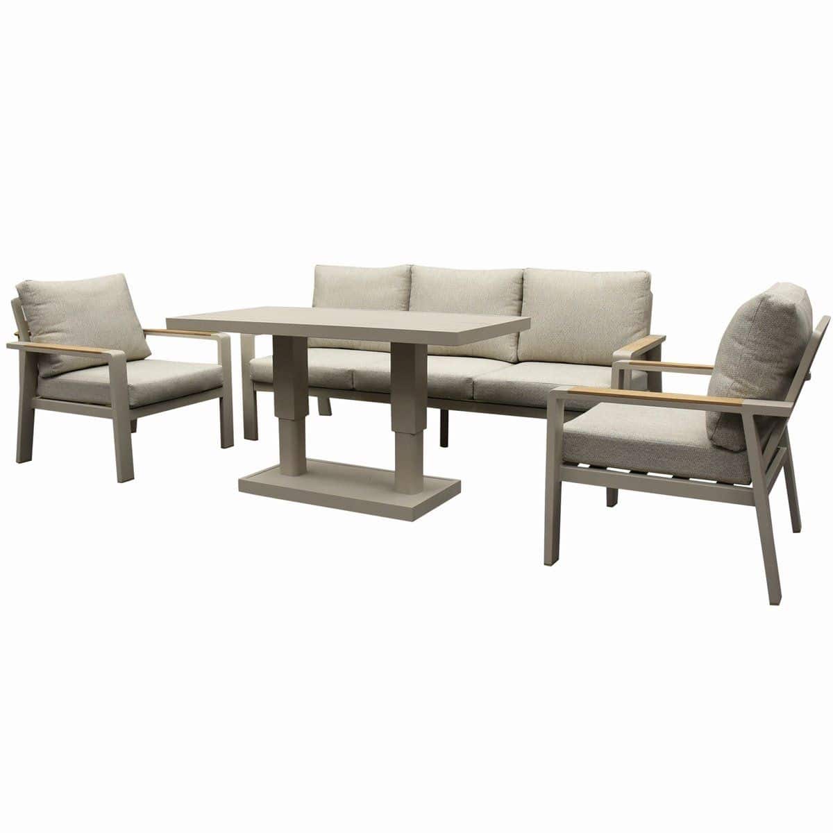 lola stoel bank dining loungeset 4 delig verstelbare tafel latte