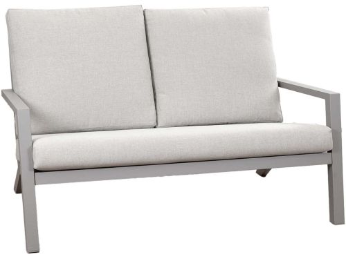 Loungebank Bezano | 2-persoons | Taupe & Champagne | Aluminium