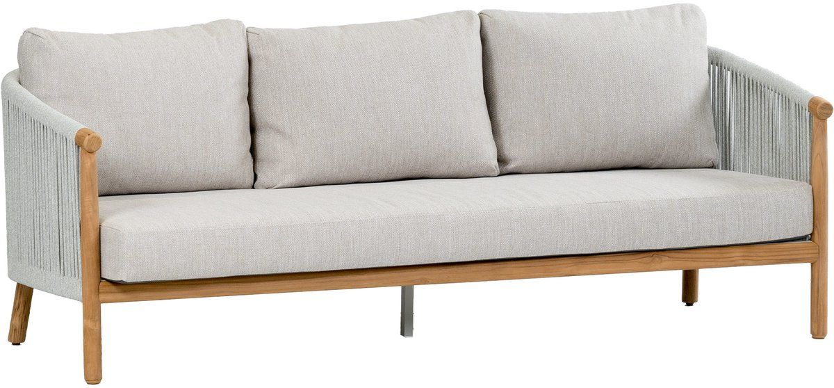 loungebank es vedra | 3 persoons | teakhout & cream