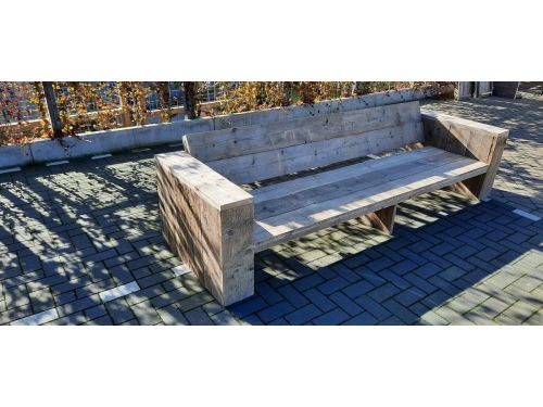 Loungebank "Garden Basic" van Gebruikt steigerhout 240cm 4 persoons bank